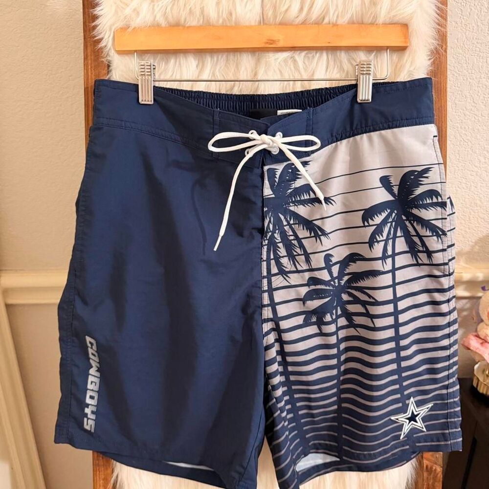 Nfl Men's Blue and Navy Swim-briefs-shorts